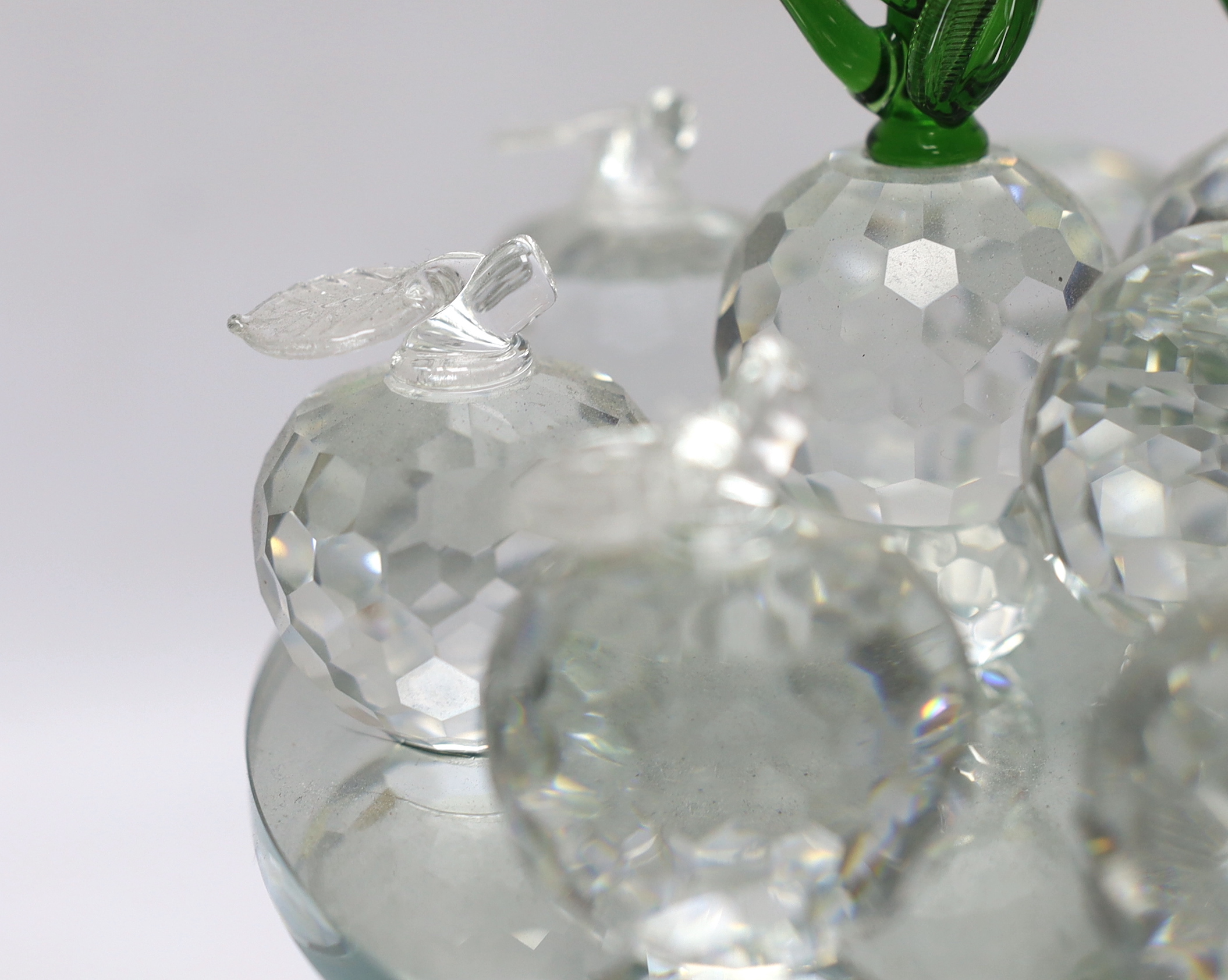 A Swarovski style fruit centrepiece, 20cm high